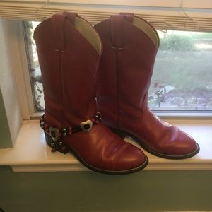 Laredo 6.5 M red leather ropers cowgirl boots